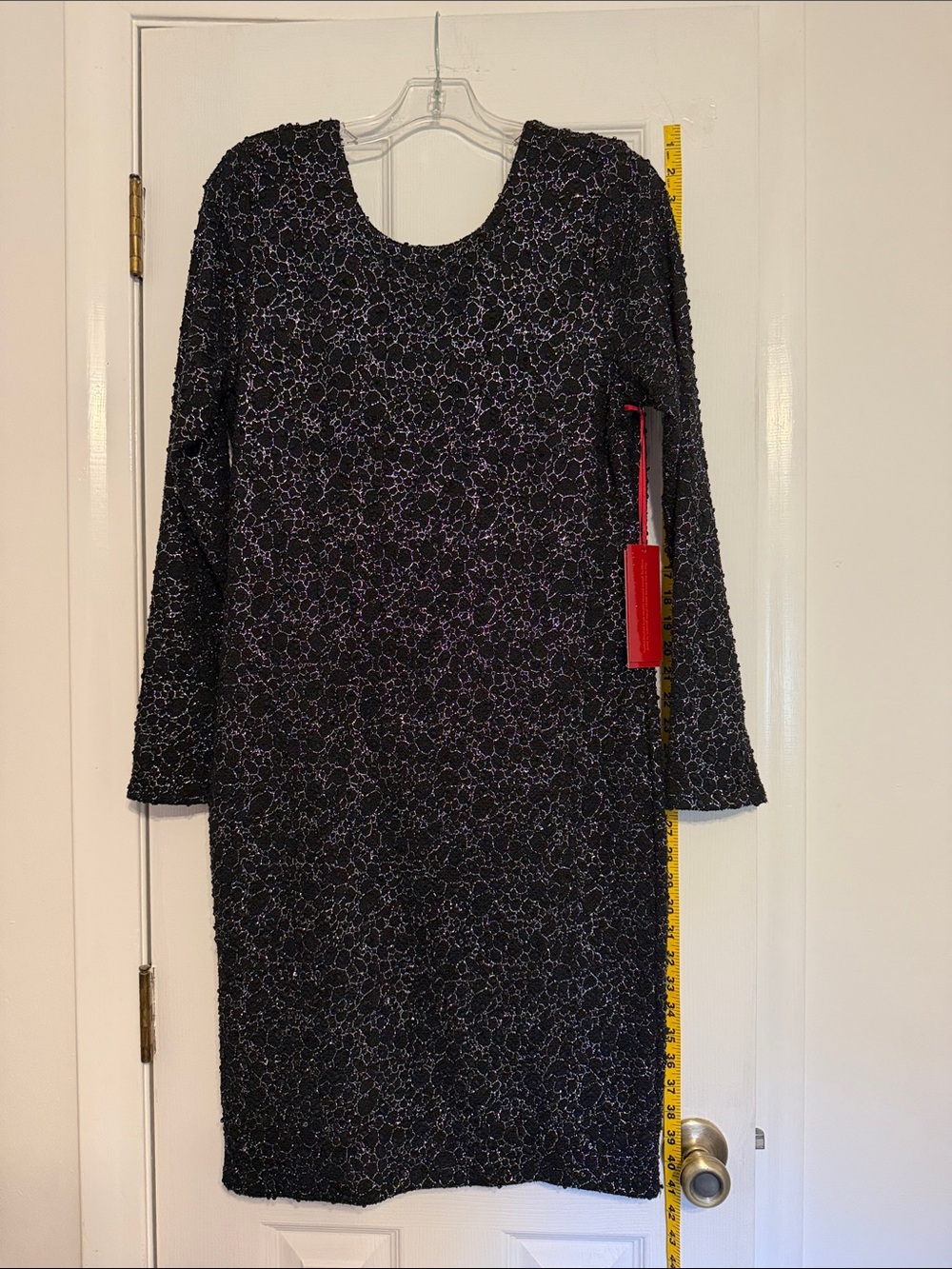 Jennifer Lopez Black Long-Sleeve Sheath Dress